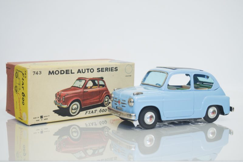Bandai Fiat 600 Convertible Friction Tin Car #743 <FONT COLOR="ff000 ">*SOLD*</font>