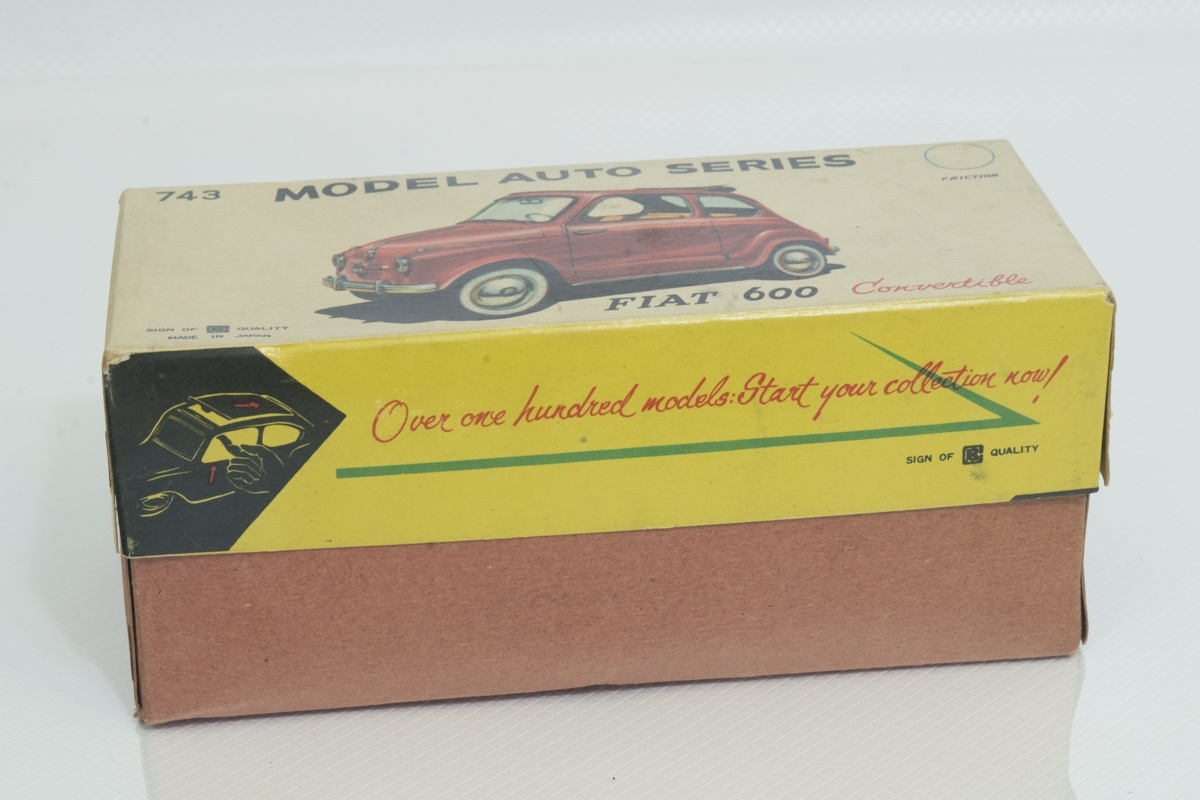 Bandai Fiat 600 Convertible Friction Tin Car #743 *SOLD 