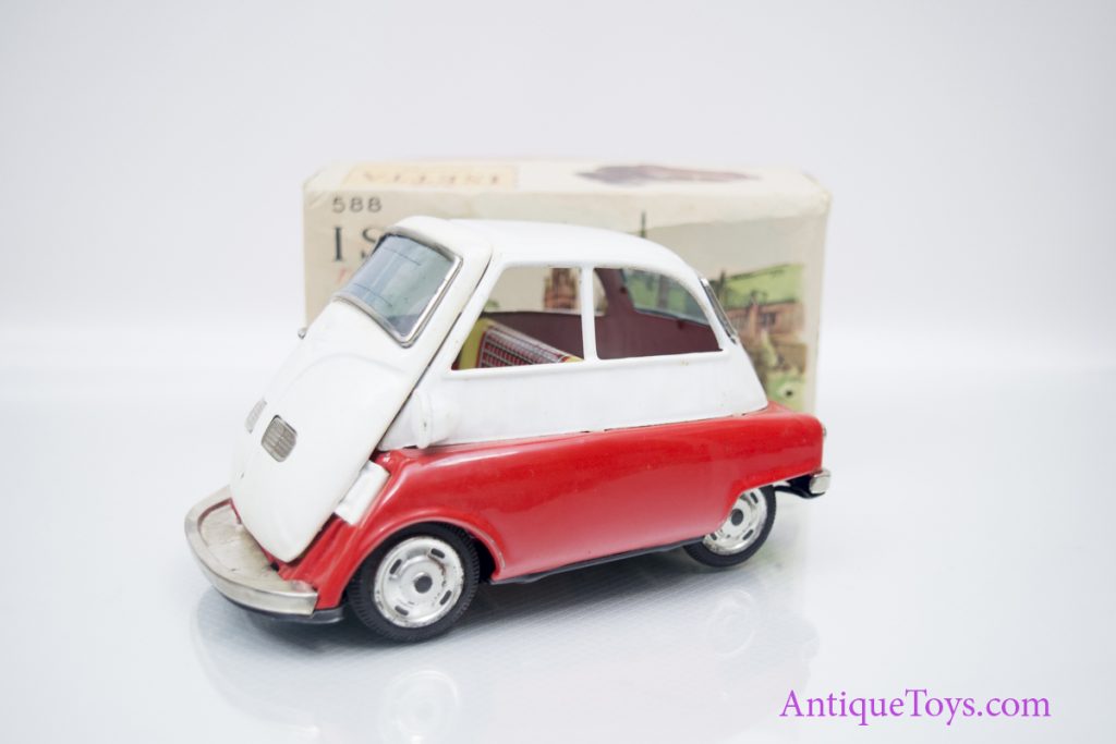Bandai BMW Isetta Friction Tin Car Toy 588 Japan *SOLD* Antique Toys for Sale