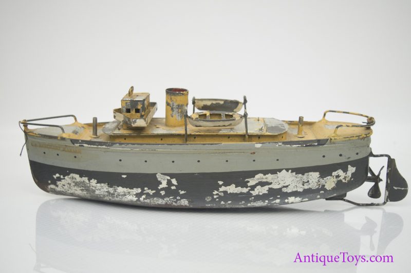 Ives US Merchant Marine Tin Clockwork Ship 9" <FONT COLOR="ff000 ">*SOLD*</font>