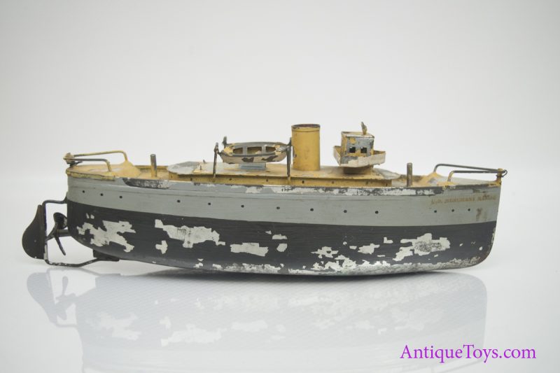 Ives US Merchant Marine Tin Clockwork Ship 9" <FONT COLOR="ff000 ">*SOLD*</font> - Image 2