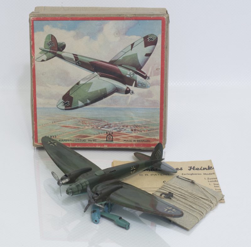 Pre-War Lehmann #833 Heinkel 111 Tin Plane Kit *Antique Toys E-Museum*