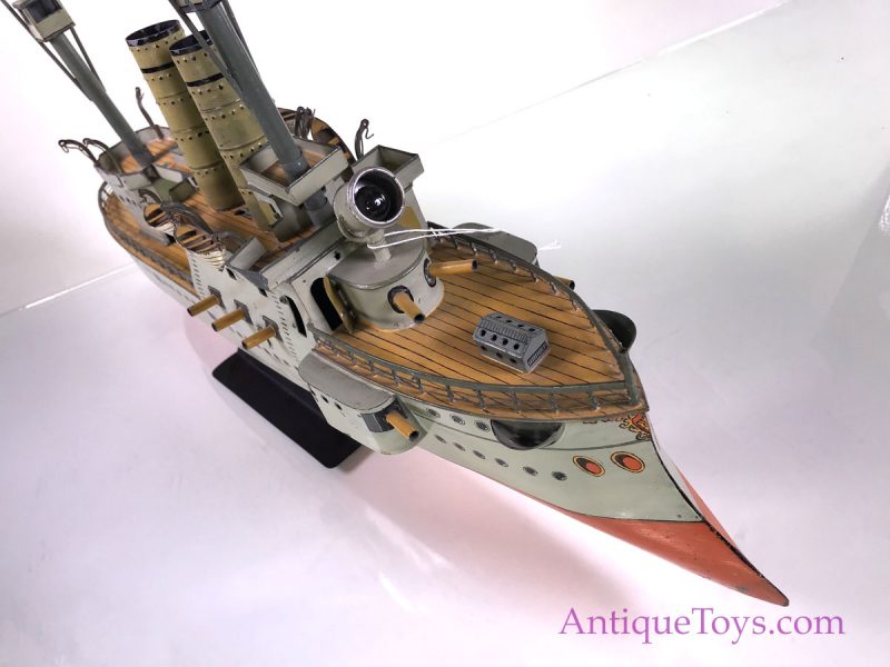Tin Battleship Toy for Sale - German or Japanese, Ward Kimball Collection <FONT COLOR="ff000 ">*SOLD*</font> - Image 3