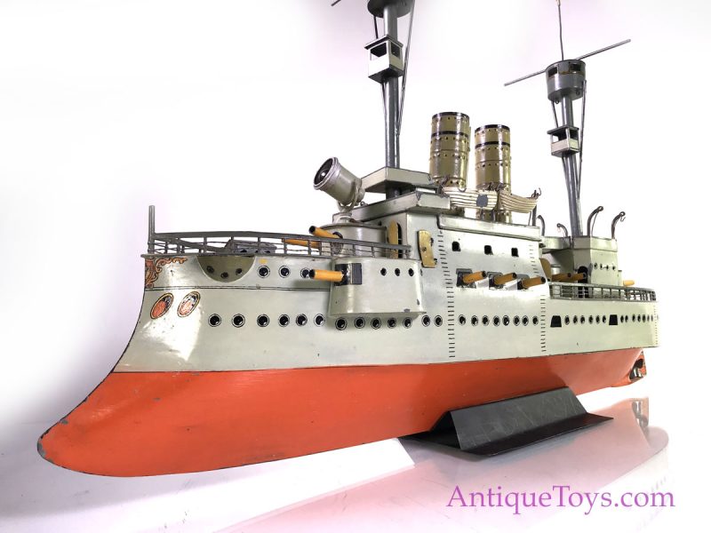 Tin Battleship Toy for Sale - German or Japanese, Ward Kimball Collection <FONT COLOR="ff000 ">*SOLD*</font>