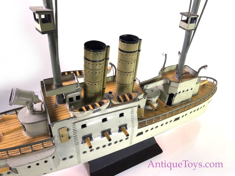 Tin Battleship Toy for Sale - German or Japanese, Ward Kimball Collection <FONT COLOR="ff000 ">*SOLD*</font> - Image 7