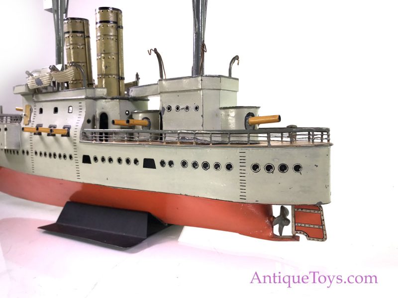 Tin Battleship Toy for Sale - German or Japanese, Ward Kimball Collection <FONT COLOR="ff000 ">*SOLD*</font> - Image 12