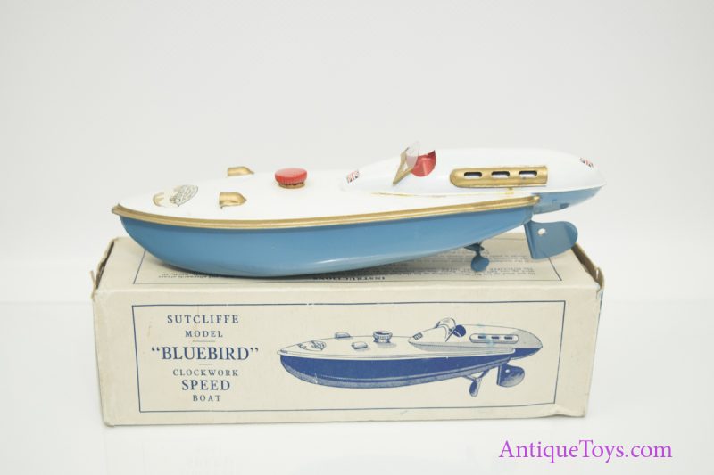 Sutcliffe Model Bluebird Clockwork Speed Boat Tin Toy <FONT COLOR="ff000 ">*SOLD*</font>