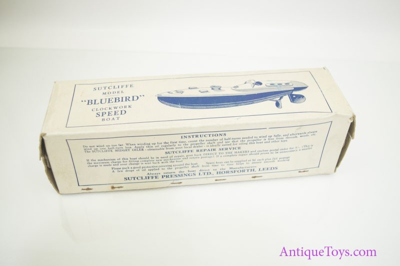 Sutcliffe Model Bluebird Clockwork Speed Boat Tin Toy <FONT COLOR="ff000 ">*SOLD*</font> - Image 6
