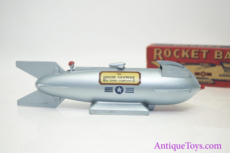 Vintage Cast Metal Rocket Bank Duro MFG. w/ Box <FONT COLOR="ff000 ">*SOLD*</font> - Image 2