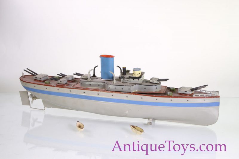 GFN or Fleischmann tin Battleship from 1950s <FONT COLOR="ff000 ">*SOLD*</font> - Image 10