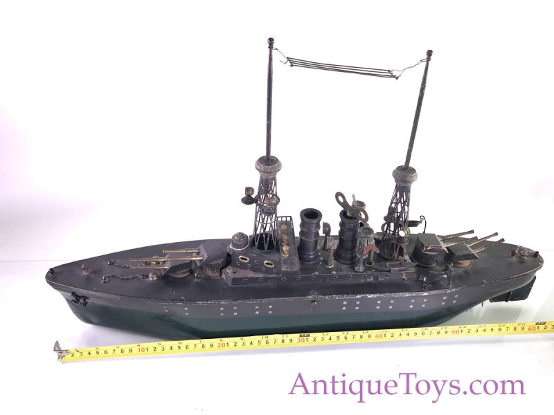 Orkin New York 25" tin and Wood Battleship <FONT COLOR="ff000 ">*SOLD*</font> - Image 2