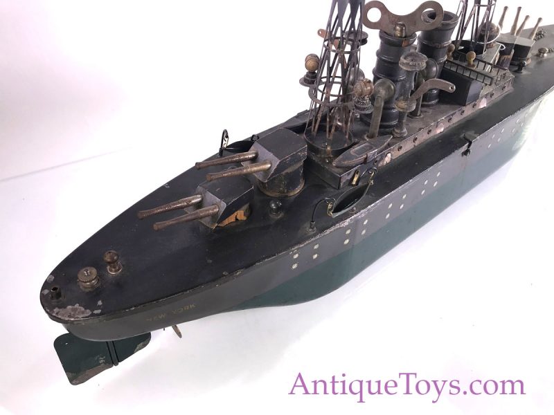Orkin New York 25" tin and Wood Battleship <FONT COLOR="ff000 ">*SOLD*</font> - Image 6