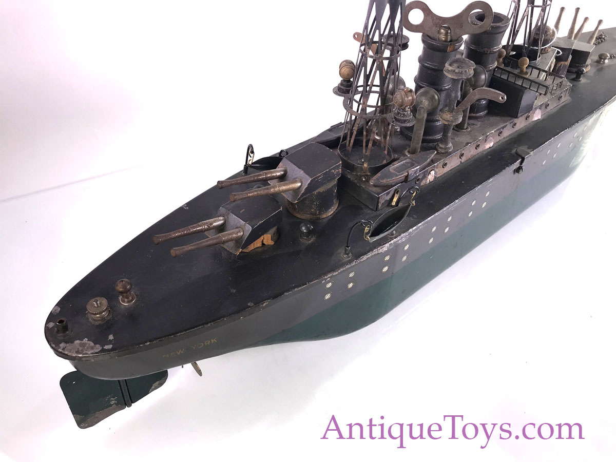 Orkin New York 25″ tin and Wood Battleship *SOLD