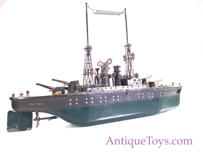 Orkin New York 25" tin and Wood Battleship <FONT COLOR="ff000 ">*SOLD*</font>