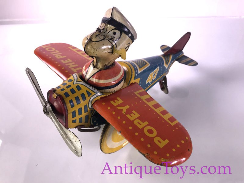 1930's Popeye the Pilot Aeroplane Tin Windup <FONT COLOR="ff000 ">*SOLD*</font> - Image 6