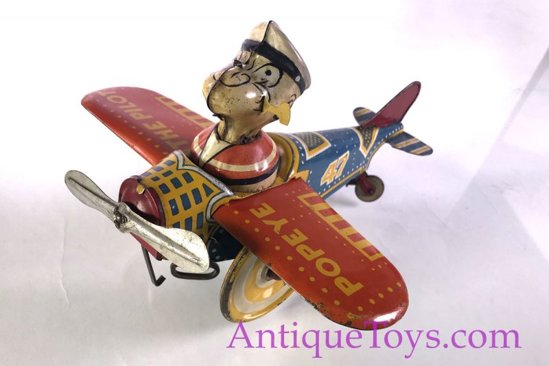 1930's Popeye the Pilot Aeroplane Tin Windup <FONT COLOR="ff000 ">*SOLD*</font> - Image 5
