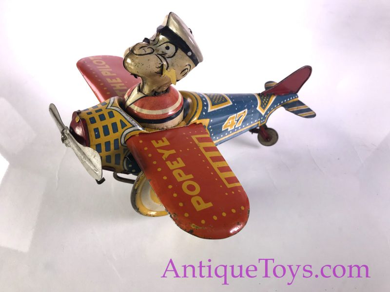 1930's Popeye the Pilot Aeroplane Tin Windup <FONT COLOR="ff000 ">*SOLD*</font> - Image 4