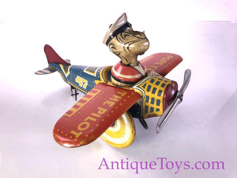 1930's Popeye the Pilot Aeroplane Tin Windup <FONT COLOR="ff000 ">*SOLD*</font> - Image 3