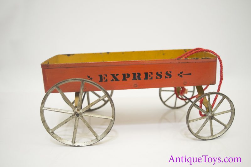Antique Tin Wood Stencil Painted Express Wagon <FONT COLOR="ff000 ">*SOLD*</font> - Image 3