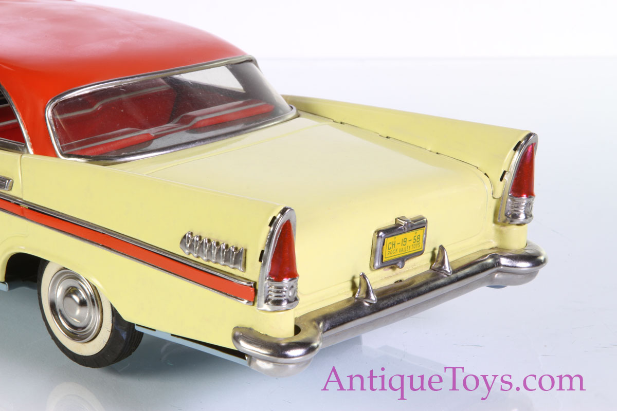 Chrysler New Yorker in Yellow, Tin Car *SOLD* – AntiqueToys