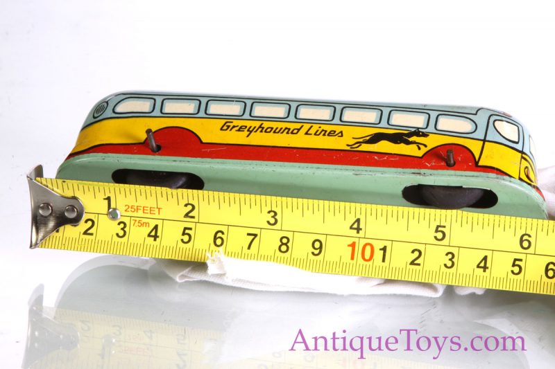 J Chein Tin Windup Greyhound Lines Bus <FONT COLOR="ff000 ">*SOLD*</font> - Image 8