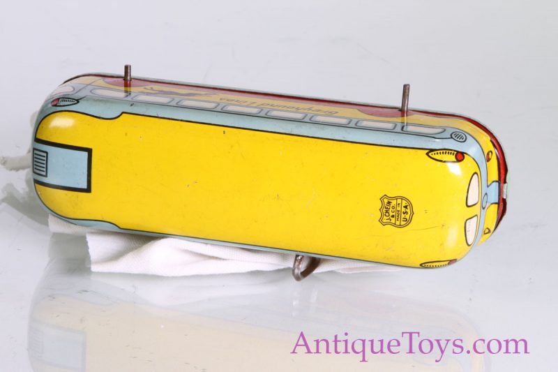 J Chein Tin Windup Greyhound Lines Bus <FONT COLOR="ff000 ">*SOLD*</font> - Image 4