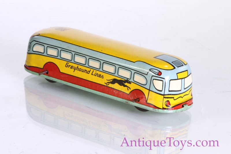 J Chein Tin Windup Greyhound Lines Bus <FONT COLOR="ff000 ">*SOLD*</font> - Image 3