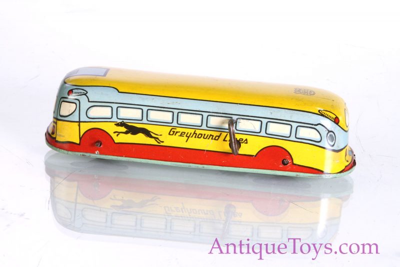 J Chein Tin Windup Greyhound Lines Bus <FONT COLOR="ff000 ">*SOLD*</font>