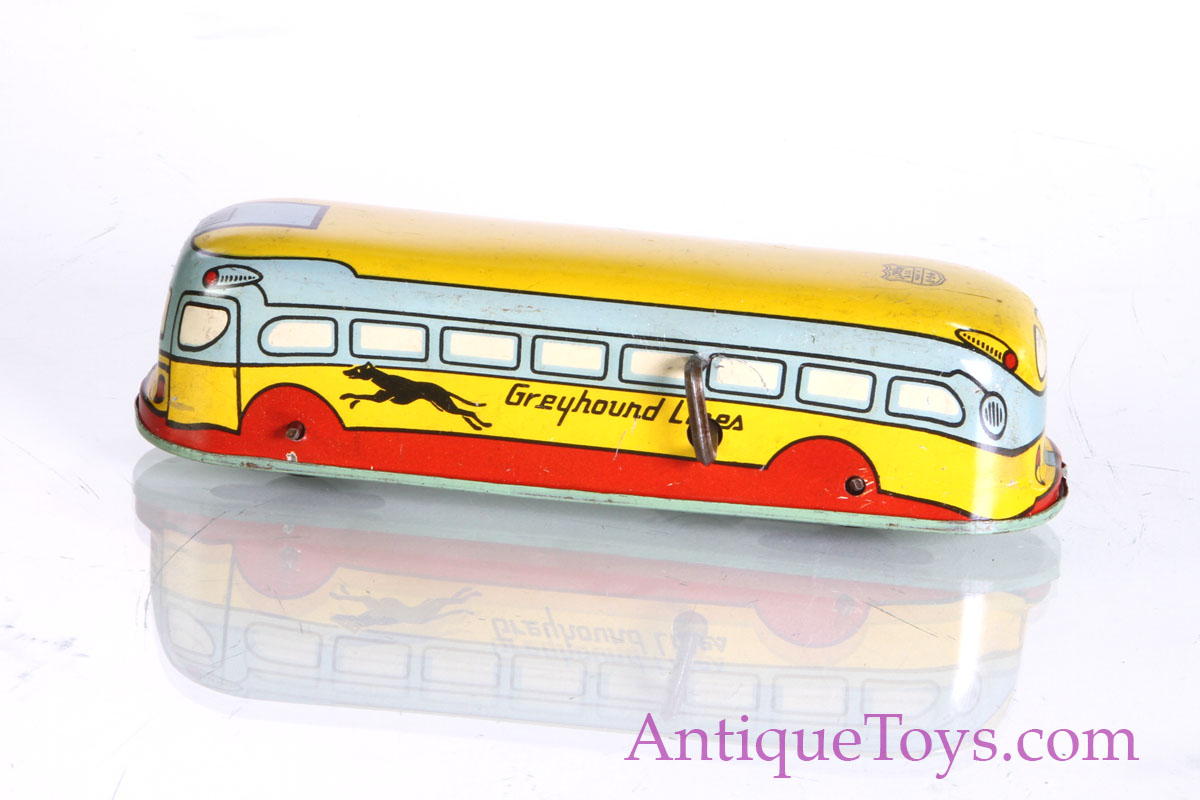 J Chein Tin Windup Greyhound Lines Bus Sold Antique Toys For Sale