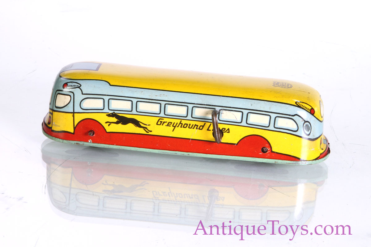 J Chein Tin Windup Greyhound Lines Bus Sold Antique Toys For Sale J Chein Tin Windup Greyhound Lines Bus Sold Antique Toys For Sale