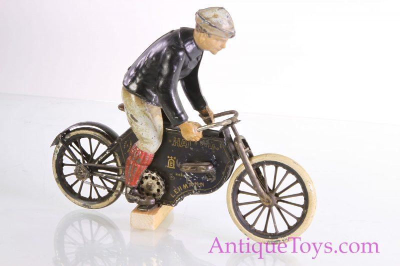 Lehmann Tin Windup Bicycle Halloh for Sale <FONT COLOR="ff000 ">*SOLD*</font> - Image 19
