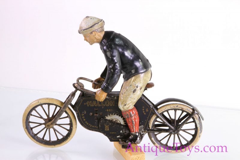 Lehmann Tin Windup Bicycle Halloh for Sale <FONT COLOR="ff000 ">*SOLD*</font> - Image 10