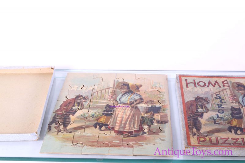 McLoughlin Bros. Scroll Puzzle "Home" Cats <FONT COLOR="ff000 ">*SOLD*</font> - Image 10