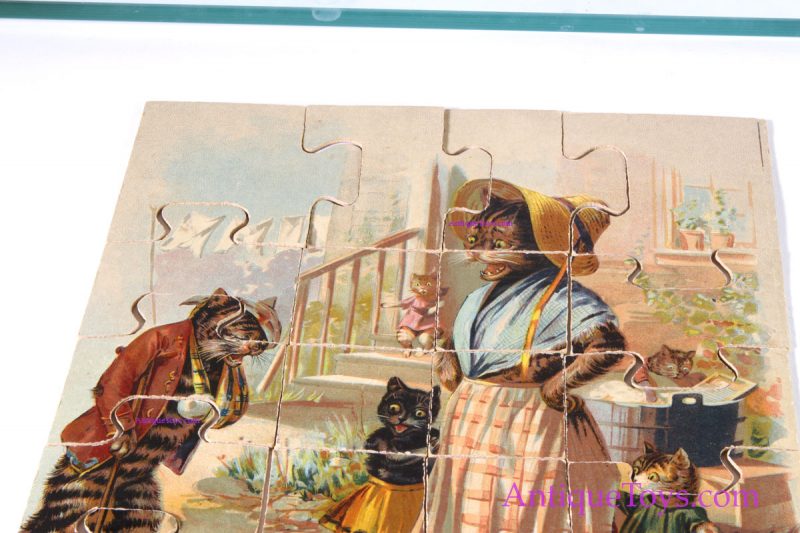 McLoughlin Bros. Scroll Puzzle "Home" Cats <FONT COLOR="ff000 ">*SOLD*</font> - Image 9