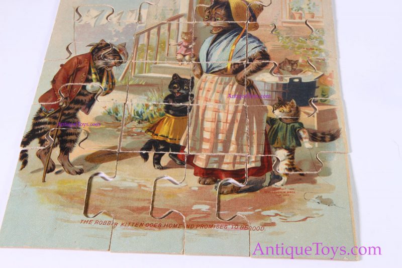 McLoughlin Bros. Scroll Puzzle "Home" Cats <FONT COLOR="ff000 ">*SOLD*</font> - Image 6