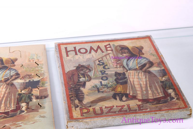 McLoughlin Bros. Scroll Puzzle "Home" Cats <FONT COLOR="ff000 ">*SOLD*</font> - Image 4