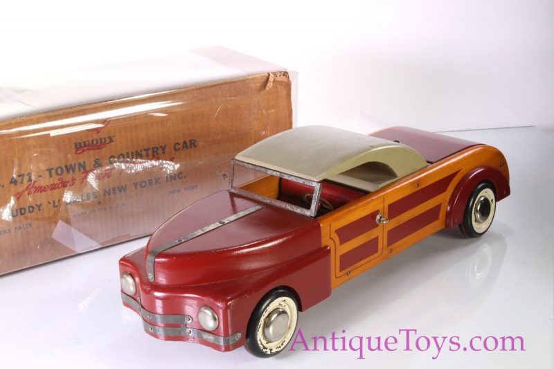 Boxed Buddy L Chrysler Town and Country Wood Car - New Old Stock <FONT COLOR="ff000 ">*SOLD*</font>