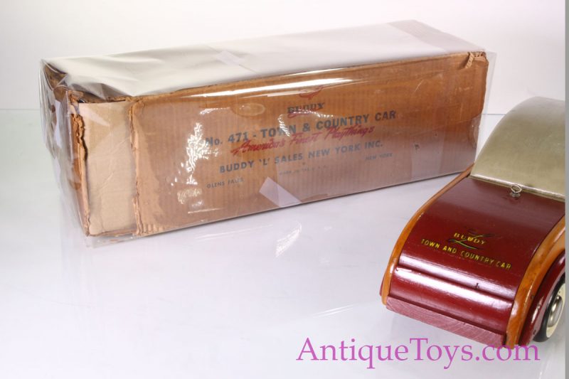 Boxed Buddy L Chrysler Town and Country Wood Car - New Old Stock <FONT COLOR="ff000 ">*SOLD*</font> - Image 2