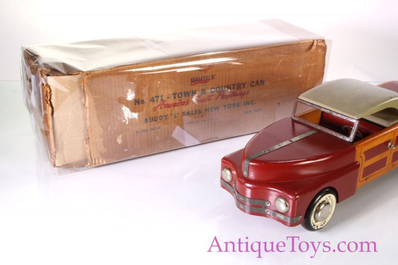 Boxed Buddy L Chrysler Town and Country Wood Car - New Old Stock <FONT COLOR="ff000 ">*SOLD*</font> - Image 3
