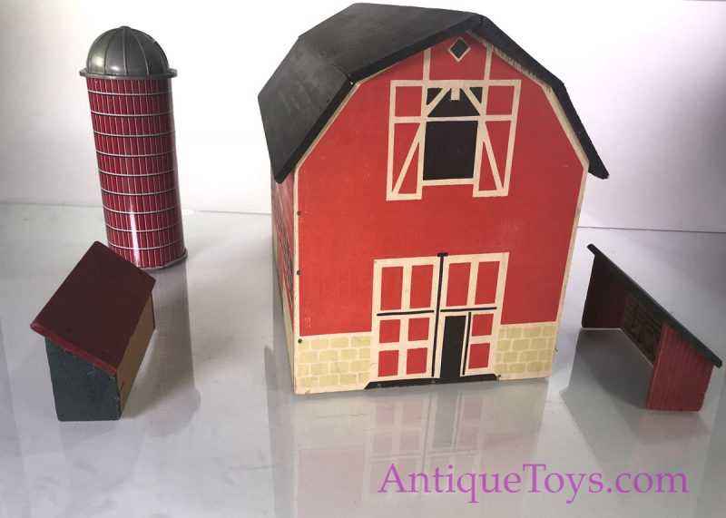 Vintage ca. 1930's Wooden Sears Milton Bradley & Marx Farm Toy Cows, Horses, Chicken, Silo, & Barn <FONT COLOR="ff000 ">*SOLD*</font> - Image 7
