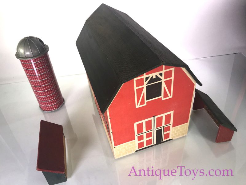 Vintage ca. 1930's Wooden Sears Milton Bradley & Marx Farm Toy Cows, Horses, Chicken, Silo, & Barn <FONT COLOR="ff000 ">*SOLD*</font> - Image 6
