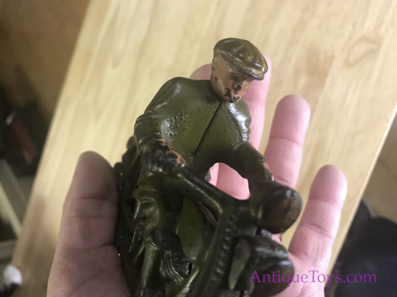 Hubley Civilian Motorcycle Cast Iron Toy <FONT COLOR="ff000 ">*SOLD*</font> - Image 5
