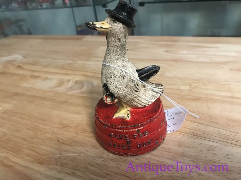 Hubley "Save For a Rainy Day" Duck Bank ca. 1930's <FONT COLOR="ff000 ">*SOLD*</font> - Image 6