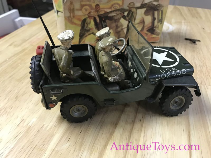 Arnold no. 2500 US Military Jeep Tin Lithograph Windup ca. 1950’s German Toy with Box <FONT COLOR="ff000 ">*SOLD*</font> - Image 9