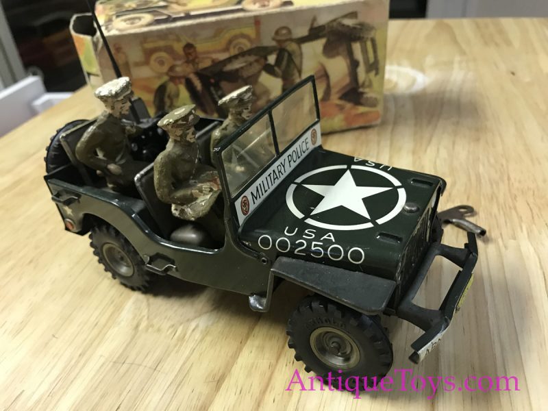 Arnold no. 2500 US Military Jeep Tin Lithograph Windup ca. 1950’s German Toy with Box <FONT COLOR="ff000 ">*SOLD*</font>