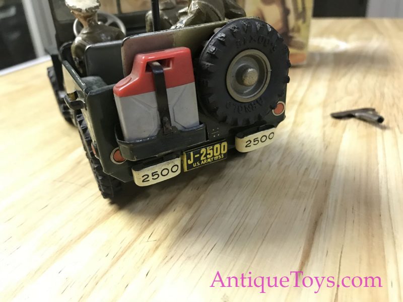 Arnold no. 2500 US Military Jeep Tin Lithograph Windup ca. 1950’s German Toy with Box <FONT COLOR="ff000 ">*SOLD*</font> - Image 6