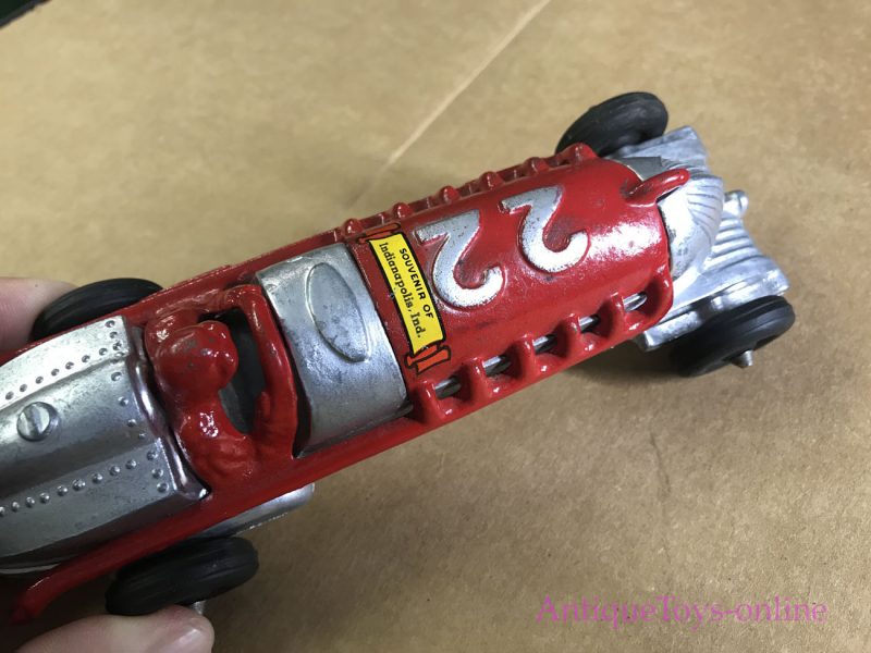 Hubley Cast Iron Race Car Indianapolis Souvenir Cast Aluminum <FONT COLOR="ff000 ">*SOLD*</font>