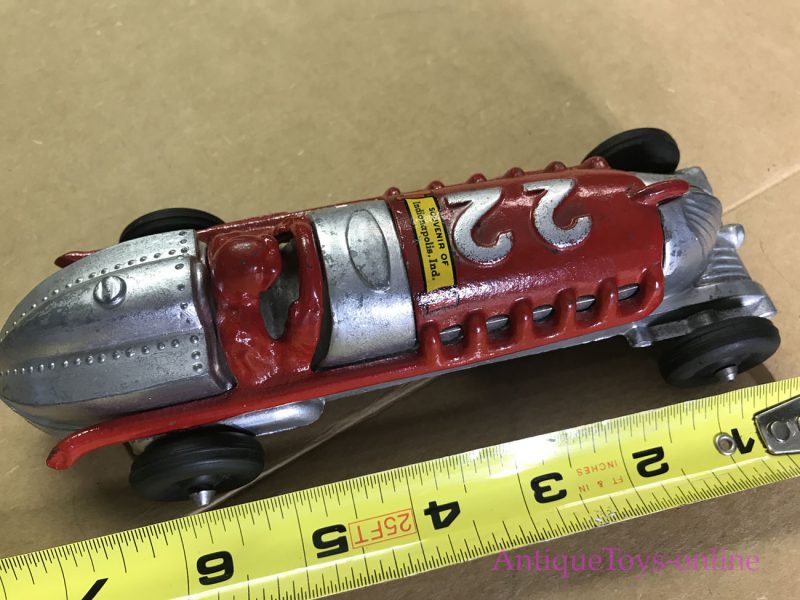 Hubley Cast Iron Race Car Indianapolis Souvenir Cast Aluminum <FONT COLOR="ff000 ">*SOLD*</font> - Image 3
