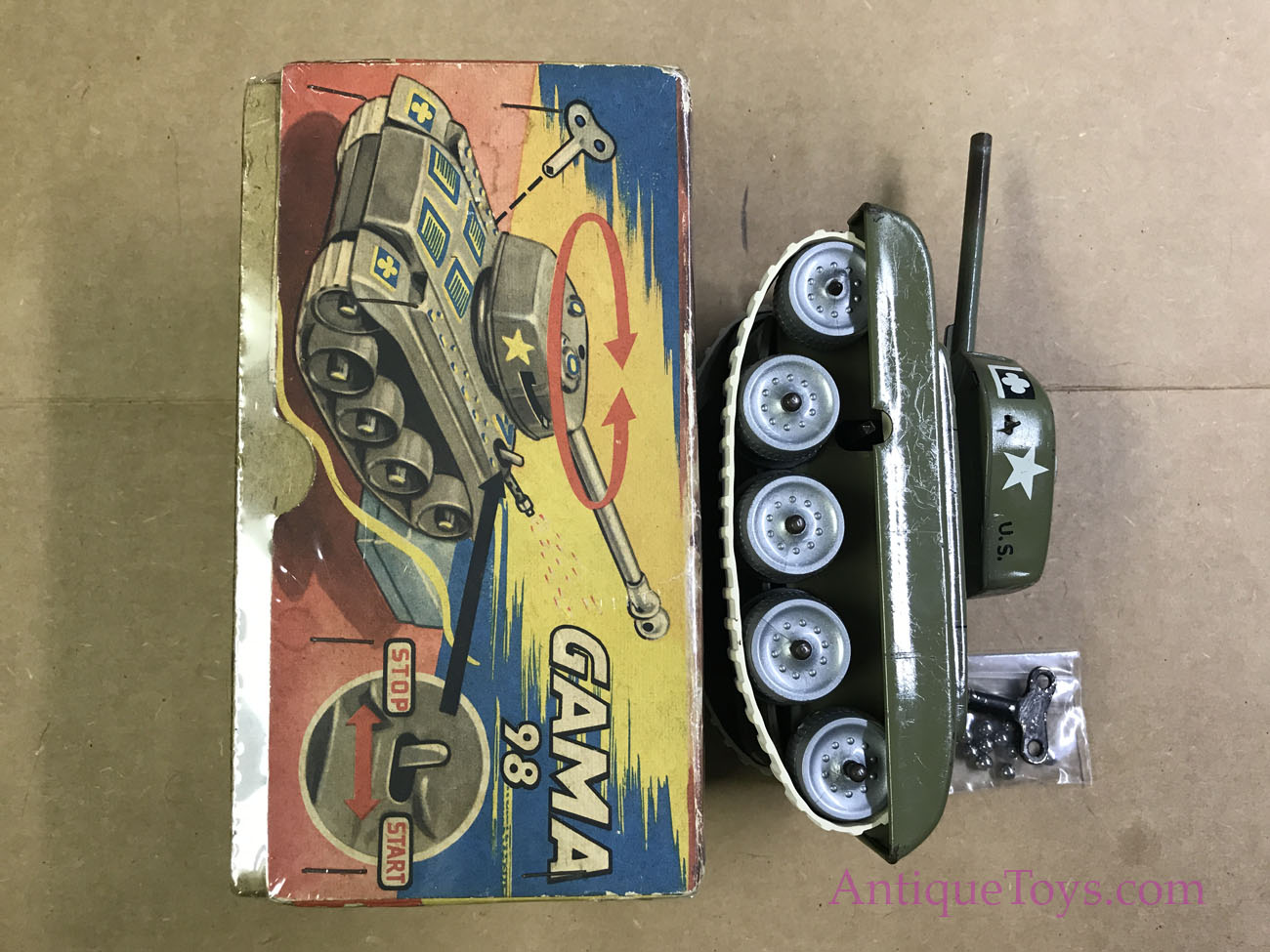 Gamma Tin Tank from Germany Sparking, Shooting, Smashing M