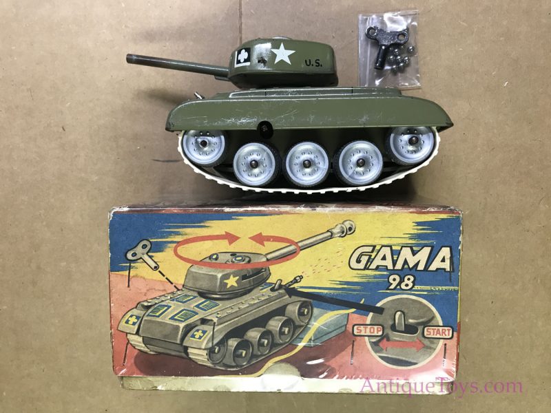 Gamma Tin Tank from Germany Sparking, Shooting, Smashing M-98 Tin Tank <FONT COLOR="ff000 ">*SOLD*</font>